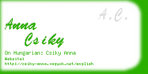 anna csiky business card